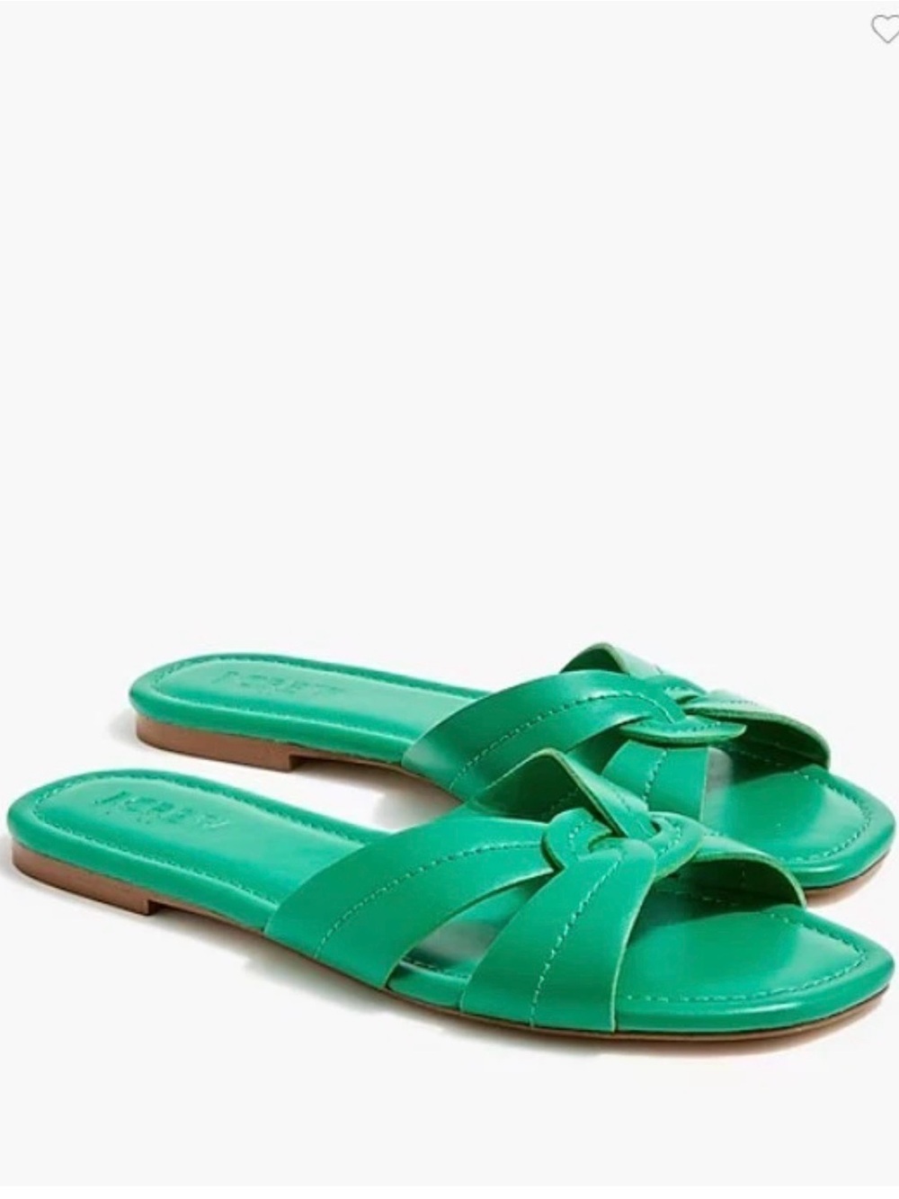NWT J. Crew Green Braided Slide Sandals in Dublin Green Size 9